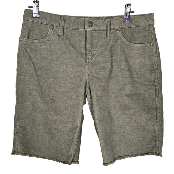 Carve Designs Oahu 10” Shorts Size 4 Cut Off OIive Stretch Corduroy Bermuda Raw - Picture 10 of 10